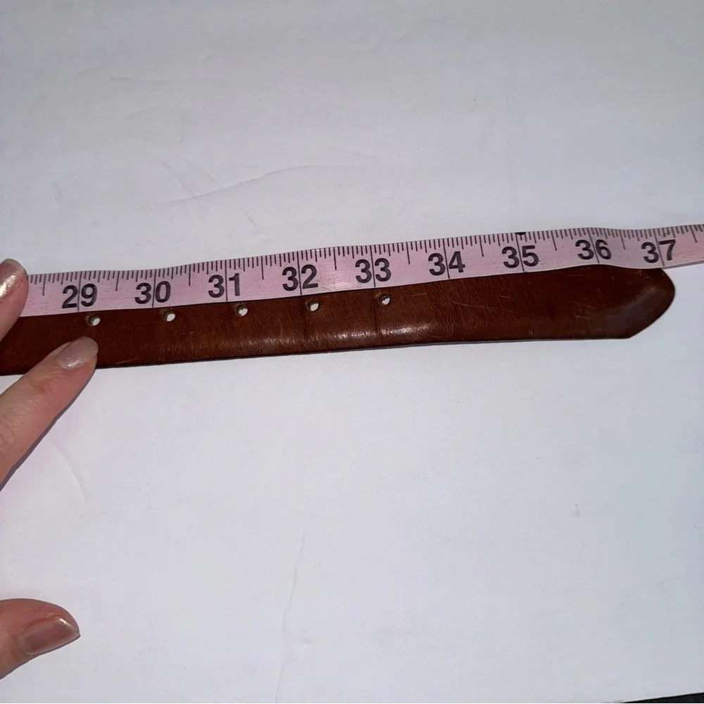 Vintage Y2K Brown Leather Belt‎ Western Boho Womens Large The Ritz Collection